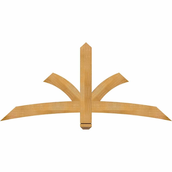 Ekena Millwork Davenport Rough Sawn Timber Gable Bracket, Western Red Cedar, 60"W x 27"H x 2"D x 4"F, 11/12 Pitch GBW060X27X0204DAV00RWR - main